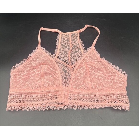 Victorias Secret Pink Womens Lace Bralette Bra Front Closure Adj Straps Size M - Picture 1 of 11